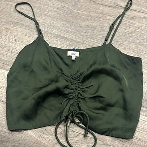Aerie Olive Ruched Camisole Top